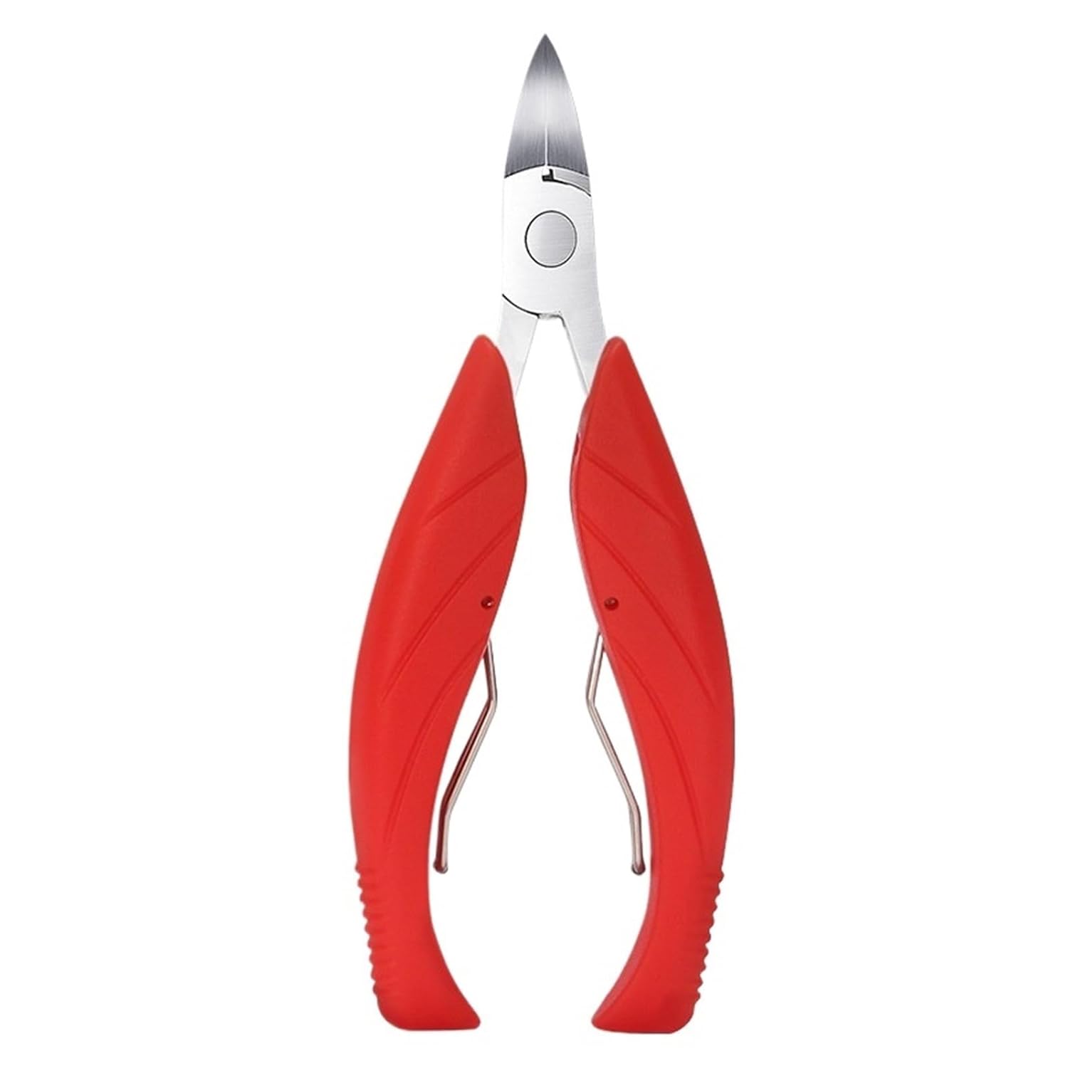 Nail Scissors Nail Cuticle Scissors Stainless Steel Olecranon Tip Cut Dead Skin Tool Color Random(Red)