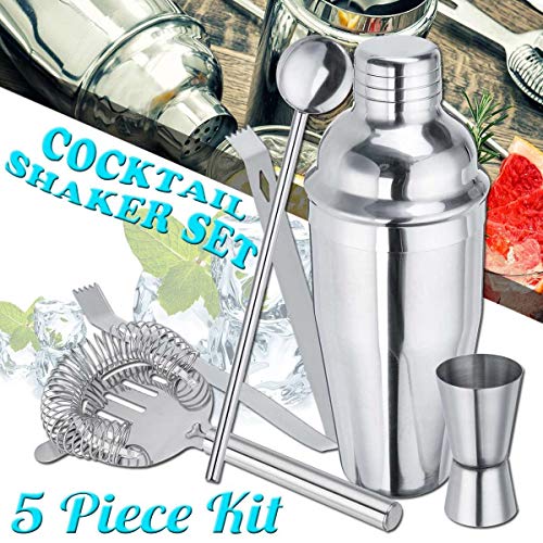 Set 5 piezas coctelera acero inoxidable 750ml miniatura 2