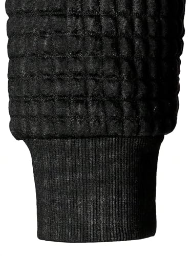 SweatyRocks Men's Hooded Sweatshirt Waffle Long Sleeve Drawstring Knit Color Block Hoodies Pullover4