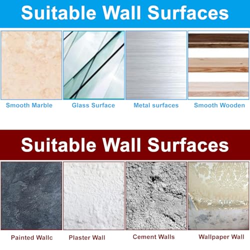 Image of 10 Pcs Wall Hangers Without Nails, 60 x 60 mm Picture Hangers Without Nails Adhesive Screws, Waterproof Nailless Wall Hooks for Bathroom, Kitchen, Home and Office to Hang Mirror, Photo, Key