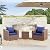 WEOAVRY Outdoor Deep Seat Cushions,24 x 24, Waterproof & Fade Resistant Patio Cushions for Outdoor Furniture, Deep Seat & Back Cushion with Secure Ties and Removable Cover, Blue