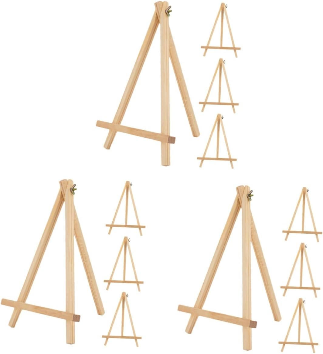 TEHAUX 12pcs Wooden Tabletop Easels for Painting Lightweight and Mini Easel Stand for Boy Girl and Artists for Classroom Activities Exhibitions and Parties