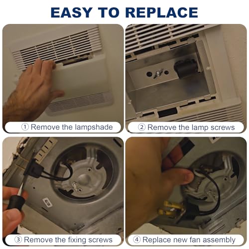 Motoasis 【Upgrade】 763RL B Unit 70 CFM,763RLN Fan Motor for Nutone 763RL/769RL A 763RLN 763RLL 763RLN-R01 Bathroom Fan 50 CFM,Fit 769RF/769RL B, 3.0 Sone,S0503B000,9"x9" by Motoasis - Image 6