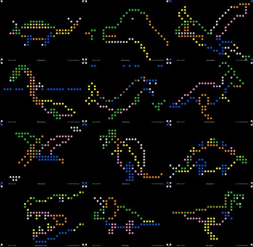 Illumipeg Dinosaur Refill Templates For Basic Fun Lite Brite Magic Screen Retro Style (12 Sheets, 6X8) #TOP4