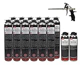 SDV Chemie PUR WDVS Klebeschaum Perimeterkleber B1 SET 12x 800ml + 2x PU Reiniger 500ml + 1x PU-Schaum-Dosierpistole