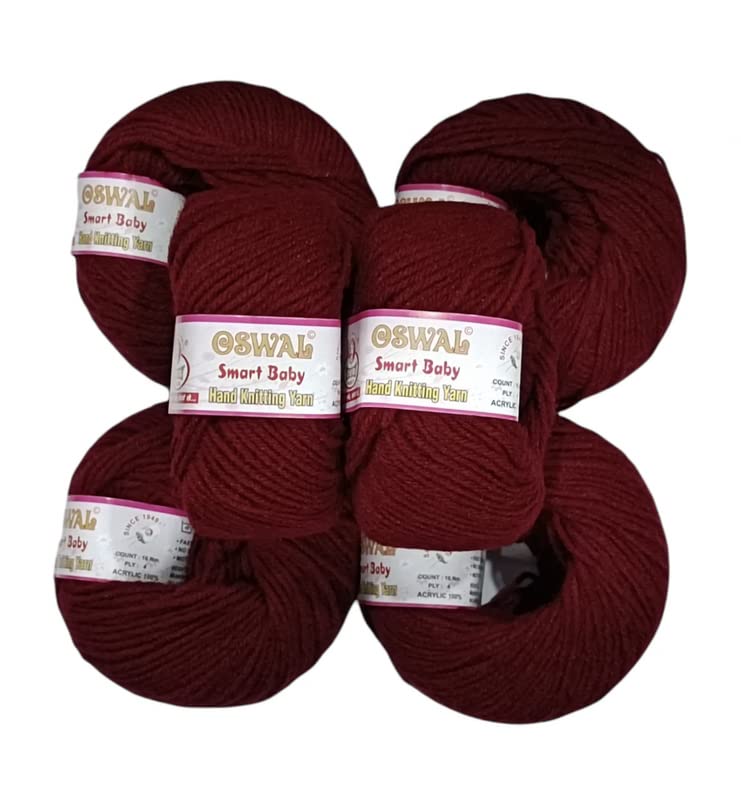 Kyss Oswal Smart Baby Soft 100% Acrylic Wool (8 Pc)4 Ply Wool Ball Hand Knitting Wool/Art Craft Soft Fingering Crochet Hook Yarn, Needle Knitting Yarn Thread Dyed Shade No-19 - Multicolor