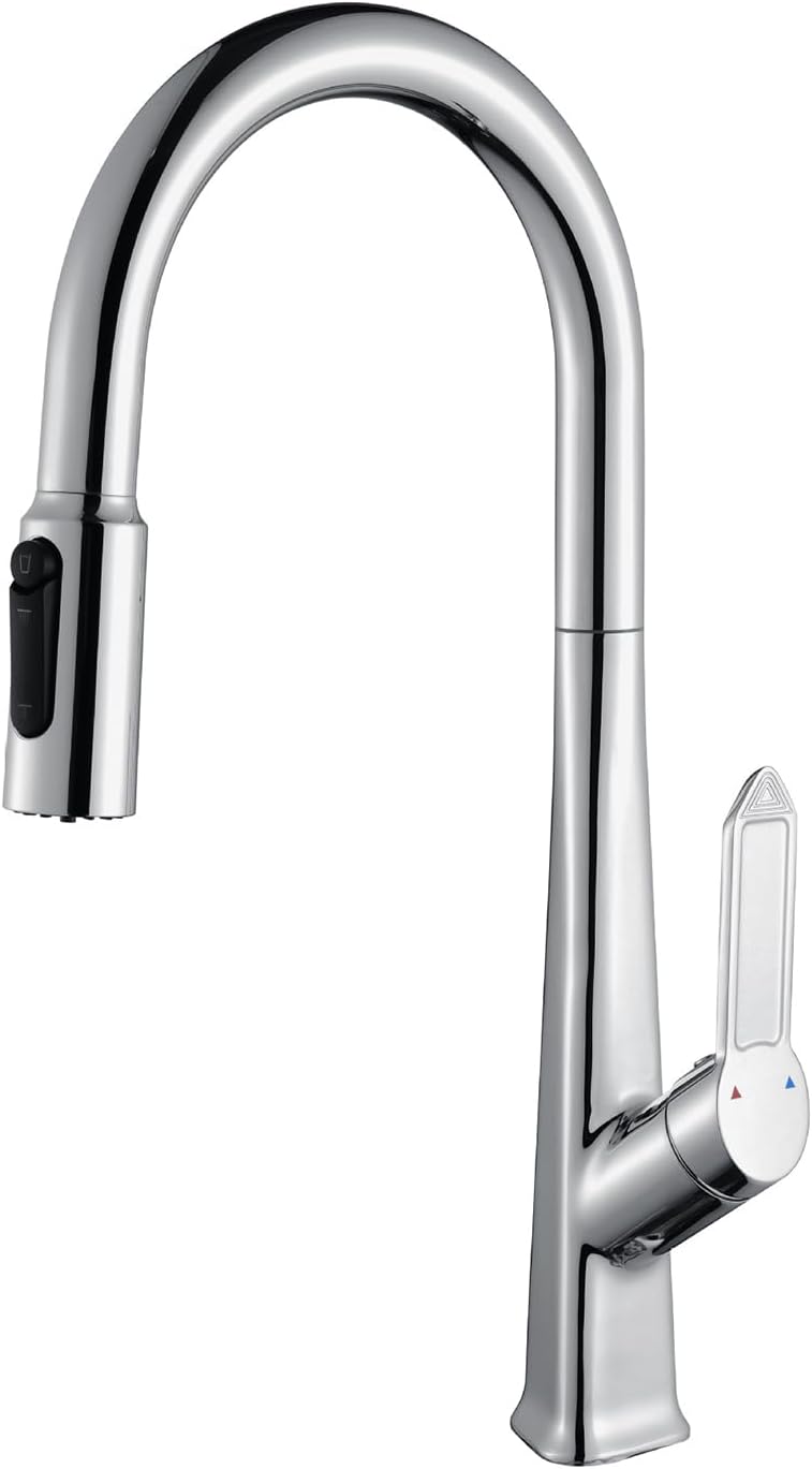 White Pull Down Kitchen Faucet Gooseneck 3 Way Faucet for Reverse Osmosis Single Handle Sink Mixer Kitchen Plumbing Fixture