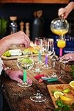 individuell kombinierbar CreaTable 15837 Lumikit Wein-und Sektglas Set, Glas, Mehrfarbig
