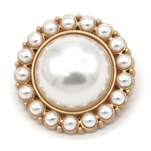 Usosou USOSOUGOLDG05 18Mm Vintage Women Coat Gold Metal Full Pearl Buttons thumb #1