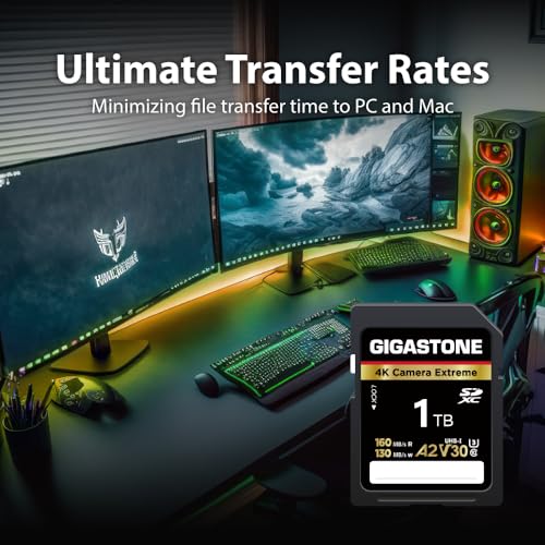 Image of 【5-Years Data Recovery】 GIGASTONE 1TB SD Card, 4K Camera Extreme, Speed Up to 160MB /s, UHS-I A2 V30 U3 C10 SDXC Memory Card High Speed, Compatible with Kodak Olympus Digital Camera