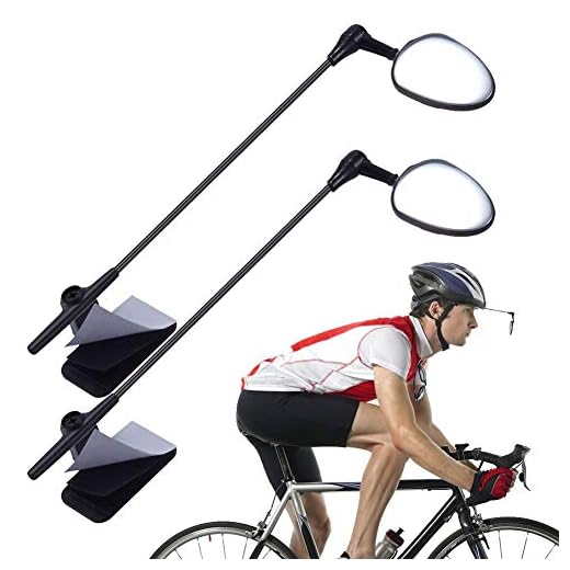PChero Bike Helmet Mirror, 360 Degree Adjustable Bicycle Cycling Rear View Helmet Mirror