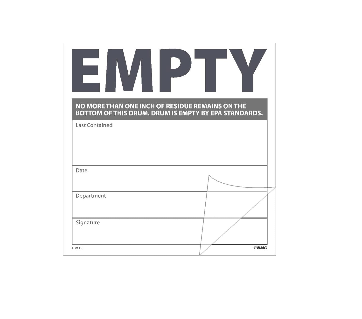 NMC National Marker Corp. HW35SL5 Self-Laminating Labels, Empty, 6 Inch ...