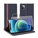 Produktbild Iyhtc Handyhülle Kompatibel mit iPhone 12 / iPhone 12 Pro Hülle Klapphülle mit Panzerglas Schutzfolie Leder Flip Wallet Case Schutzhülle für iPhone 12/iPhone 12 Pro 6.1" Blau/Rot