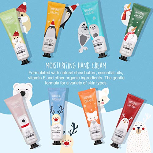 Hand Cream Gift Set, 8 Pack Travel Size Nourishing Hand Cream Set with Natural Shea and Vitamin E, Moisturizing & Hydrating for Dry Hands, Christmas Gift for Women/ Her/ Mom/ Girls/Grandma/ Wife