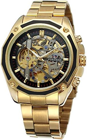 Orologi Da Polso Analogici Da Uomo Orologio Meccanico Automatico Scheletrato Con Cinturino In Acciaio Inossidabile Quadrante Impermeabile Per Decorazioni Casual