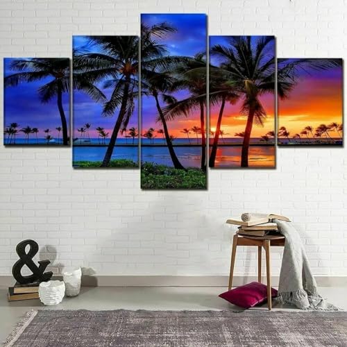 Cadre decoration murale plage et coucher de soleil pour creer une ambiance de vacances a la maison