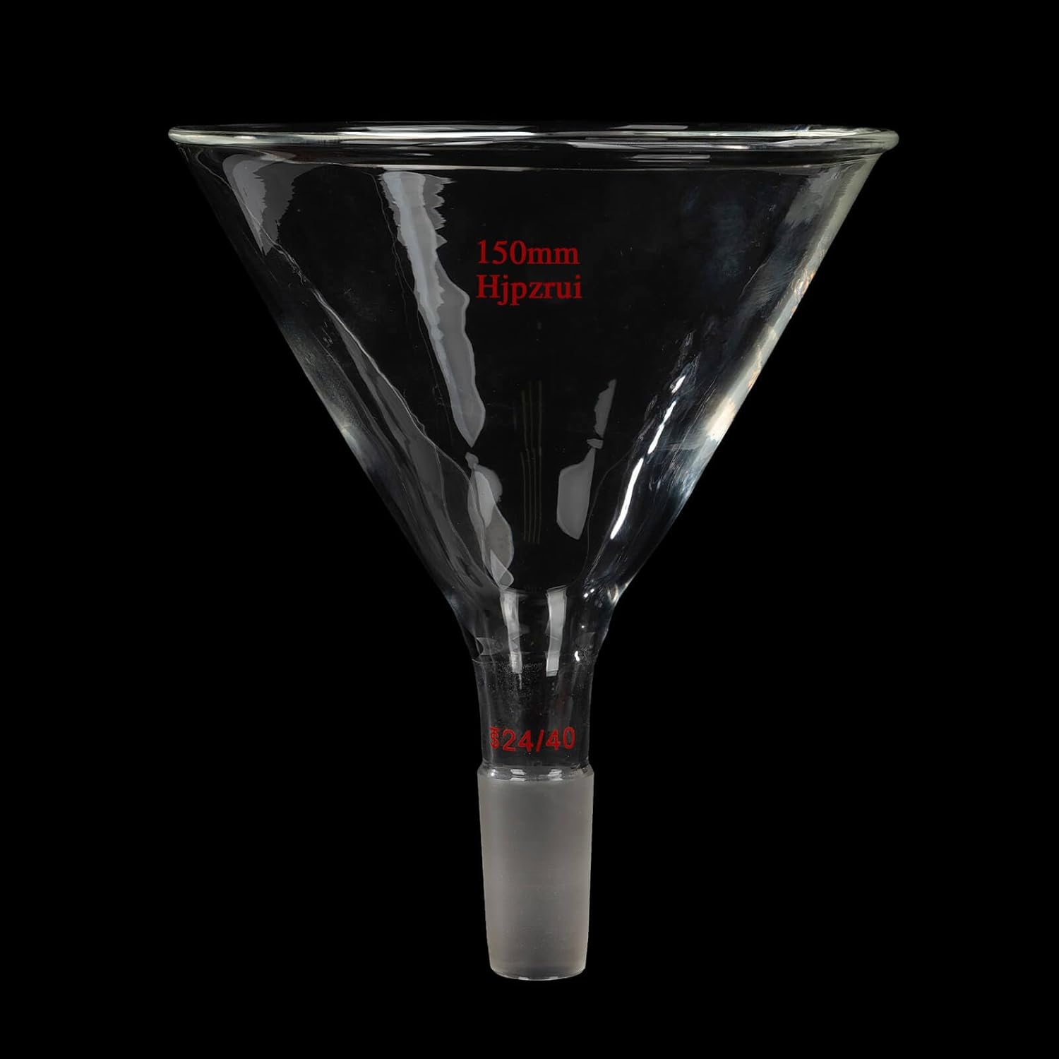 Glass Short Stem Powder Funnel, 150mm Top Diameter, 24/40 Inner Joint, Lab Glass Funnel