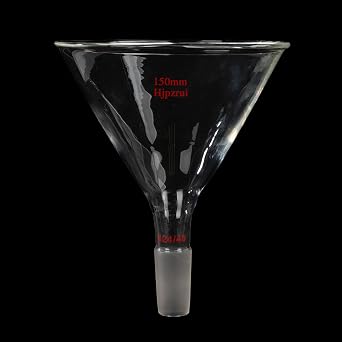 Glass Short Stem Powder Funnel, 150mm Top Diameter, 24/40 Inner Joint, Lab Glass Funnel