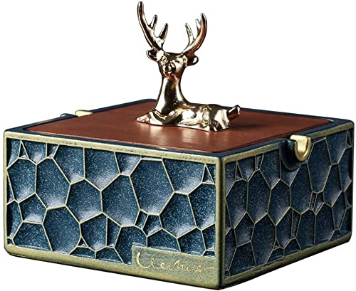 Cendrier Cendrier avec couvercles Cendriers en résine Cendrier à cigarettes coupe-vent créatif de luxe Convient pour les cadeaux de décoration de bureau à domicile Convient Cendriers De Table(C)