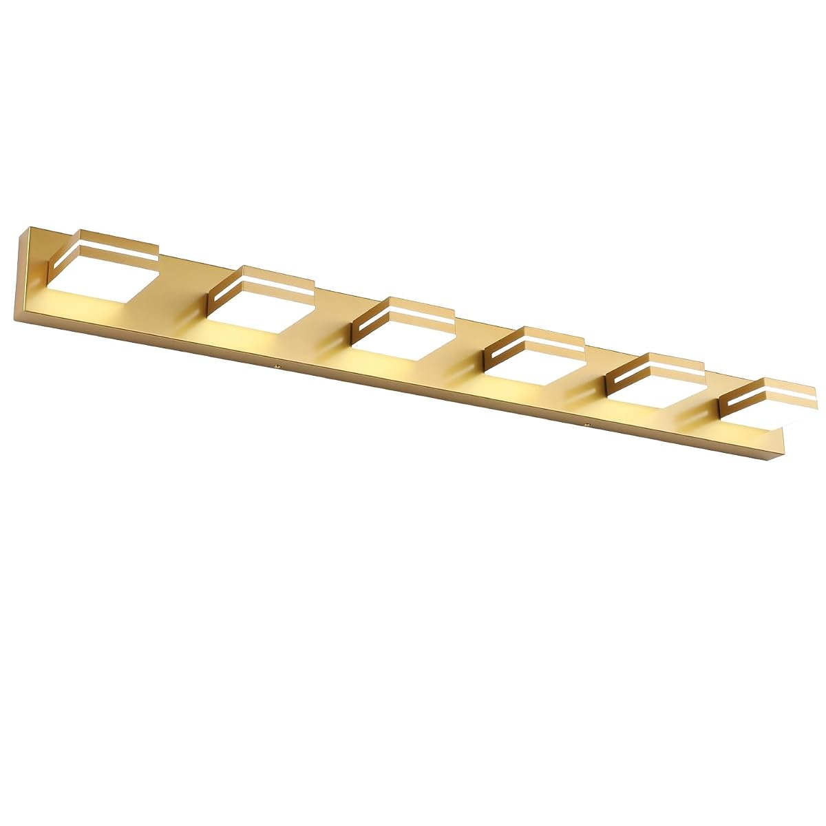 SineRise LED Bathroom Vanity Light, 6-Light, 48-Inch, Dimmable, Matte Gold