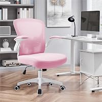 Durrafy Ergonomischer Bürostuhl Schreibtischstuhl mit Hochklappbaren Armlehnen,Verstellbarer Lendenwirbelstütze, Höhenverstellbarem Drehfuß und Einer bis zu 130° Neigbaren Netzrückenlehne – Ansicht 2