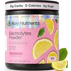 KEY NUTRIENTS Multivitamin Electrolytes Powder, Pink Lemonade, 90 Servings | Zero Sugar Hydration with Magnesium, Sodium & 10 Vitamins and Minerals, Stevia Sweetened, Keto Friendly & Vegan, Made in USA