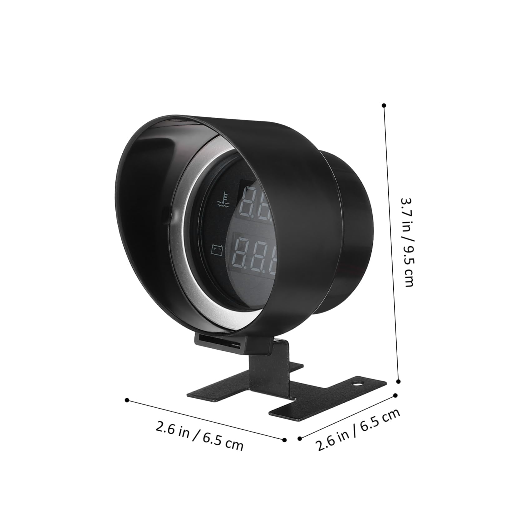 Cabilock Manometro Temperatura Acqua per Auto con Adattatore per Veicoli Calibro Digitale Rotondo con Doppio Monitoraggio e Installazione Facile in Lega di Alluminio e Plastico
