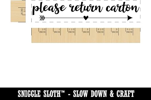 Miniatura 8 de Please Return - Caja de cartón con bonito sello de goma rectangular de flecha para sellar manualidades, 2.50 pulgadas, pequeño