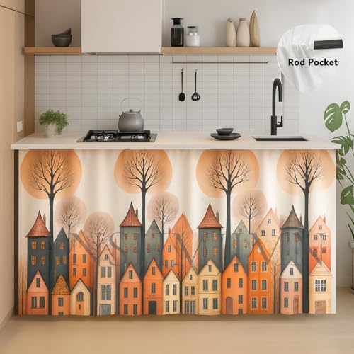 Image of Waterproof Sink Curtain for Modular Kitchen (150cm X 70cm)(City Sink Curtain)