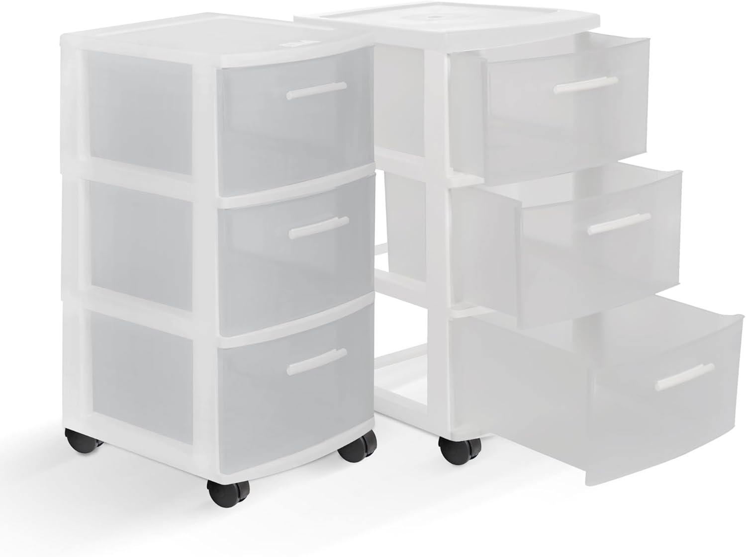 Amazon.com: Inval 3-Drawer Plastic Rolling Storage Cart with Casters ...