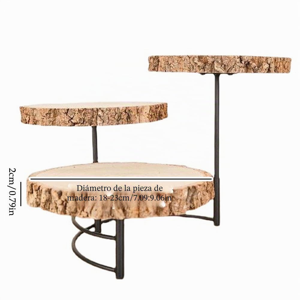 Soporte de madera para tartas de 3 niveles, soporte para tartas de boda, posavasos de madera para decoración del hogar, decoraciones de Navidad, decoración del hogar