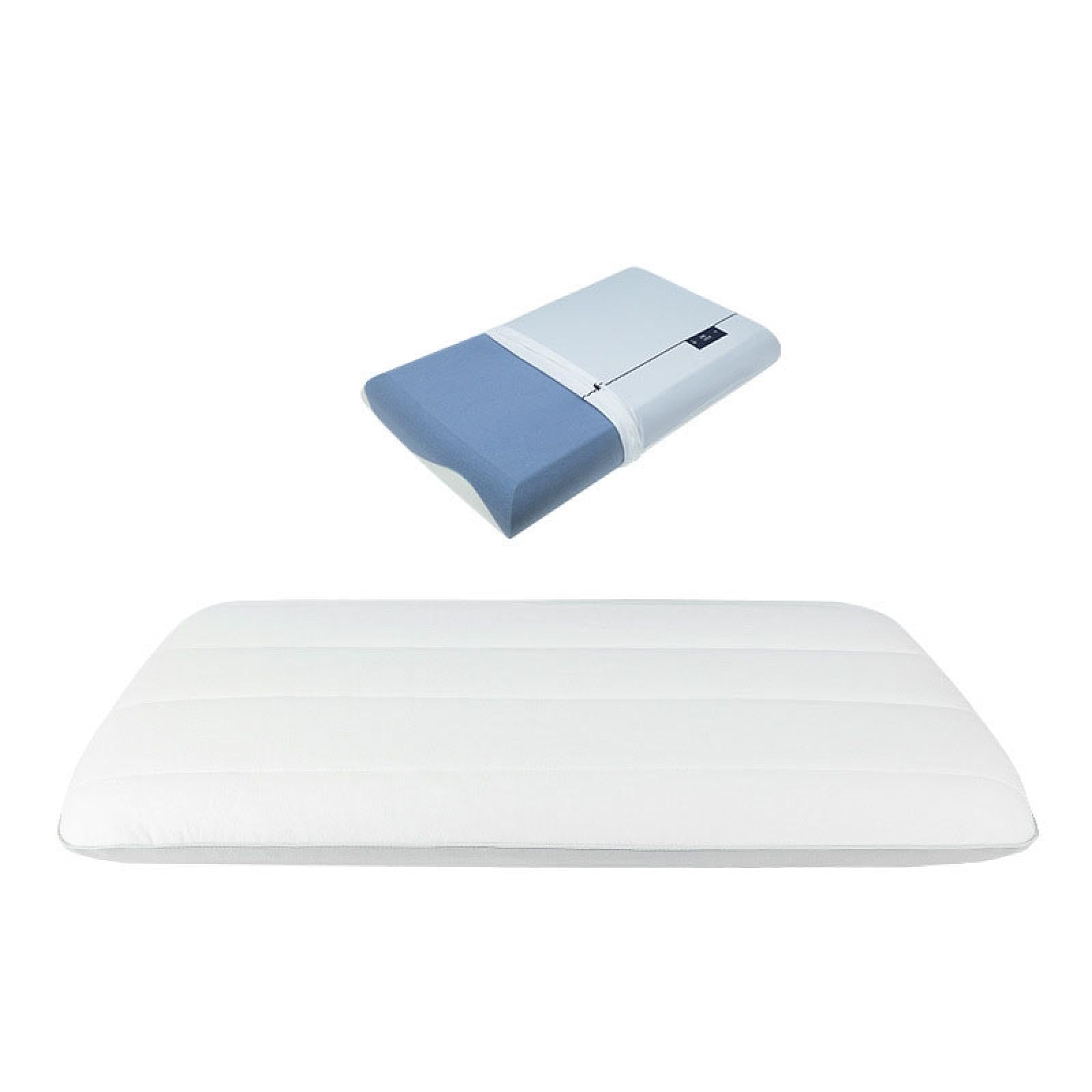 Adult Slow Rebound Memory Foam Pillow 70 42cm - 4 Heights 6 8 10 12cm Washable All-Weather Pillowcase