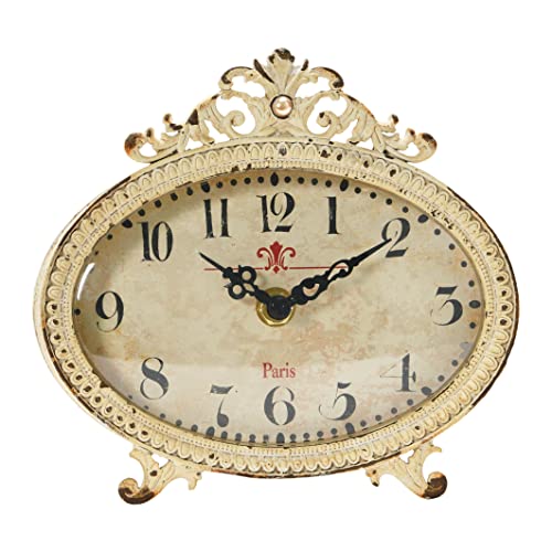 Creative Co Op Distressed Pewter Mantel Clock image