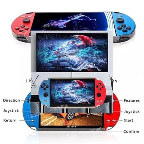 Image of VikriDA Handheld Game Players Double Rocker 8GB Memory Built in 10000 Games MP5 Multifunctional Inbuilt Camera - 4.3In X7 Video Game Console