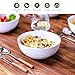 MIYOPESI 7-Inch Melamine Bowls (Set of 6) - Unbreakable and Reusable Plastic Dinnerware with Ceramic Feel, Stackable and Dishwasher-Safe - Versatile for All Meals (White)