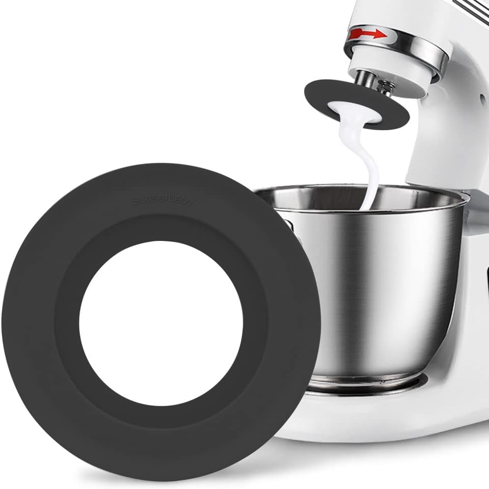 Universal Dough Hook Shield for KitchenAid Mixers, Splash Guard Attachment Fits Type C 3.74"/95mm Stand Mixer Hooks, Dishwasher Safe Accessories (Black)