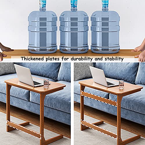 Removable Solid Wood Sofa Side Desk, Modern Simple L-Shaped Home Sofa Study Table, Easy Assembly And Detachable Wooden Frame, Pc Gaming Table Gamer Desk For Home Office,White,24X15.7X27.6In #TOP4