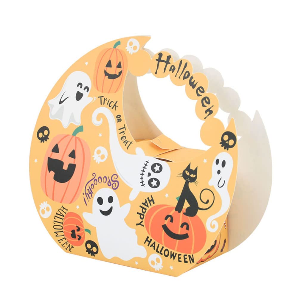 Boîtes à bonbons lune d'Halloween jaune : sachet confiserie anniversaire