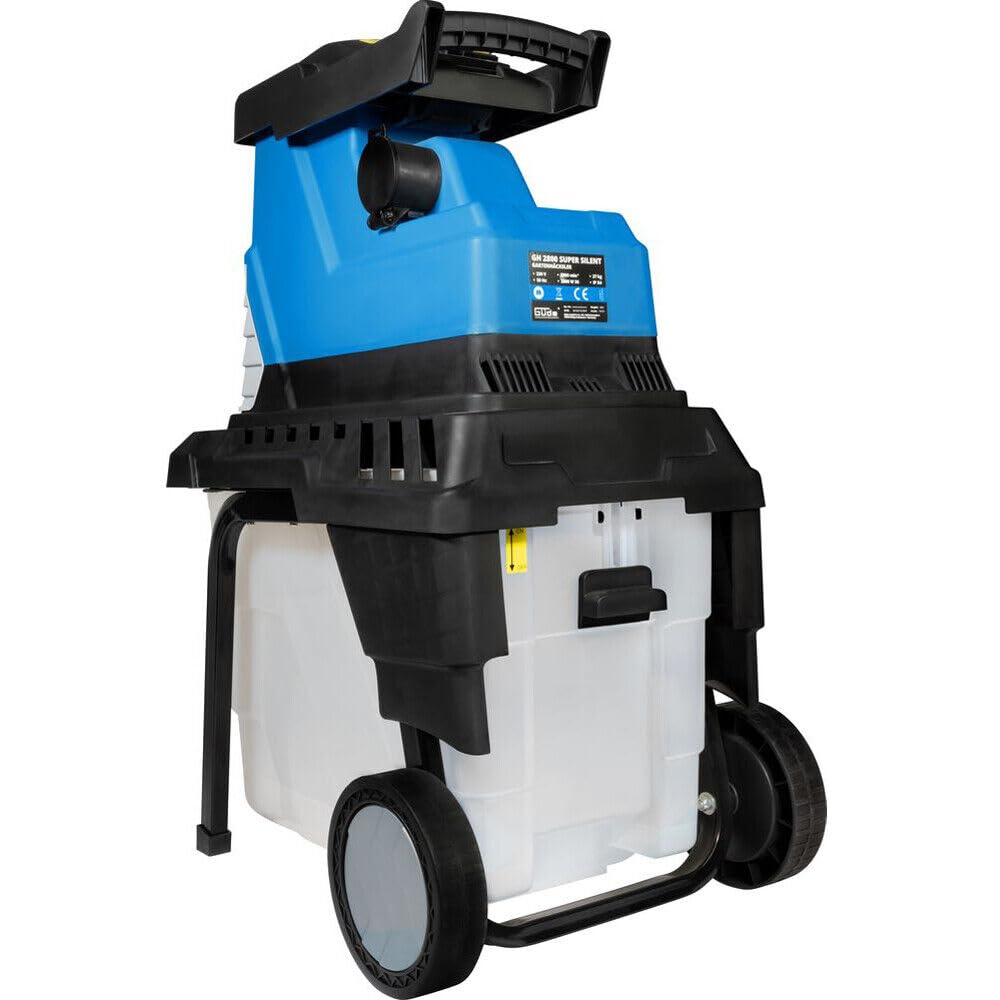 Güde 94375 GH 2800 Super Silent Gartenhäcksler (2800W, Induktionsmotor, 55L Fangbox, 45mm max. Astdicke, Leise), Blau