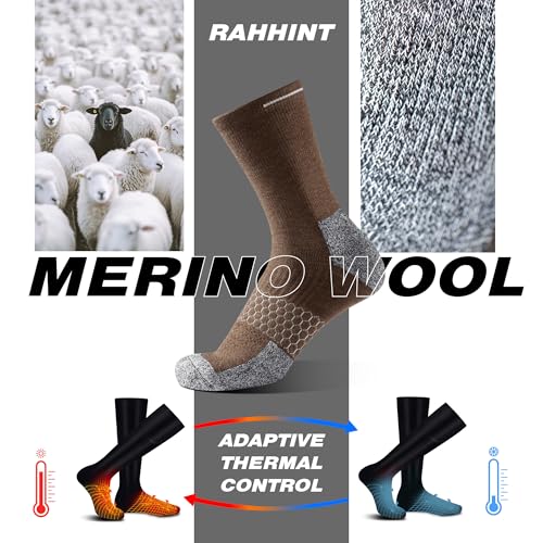 Merino Wool Work Boot Socks 3 Pairs Durable Compression Moisture Wicking Anti Blister Cushion Crew Outdoor Running Socks2