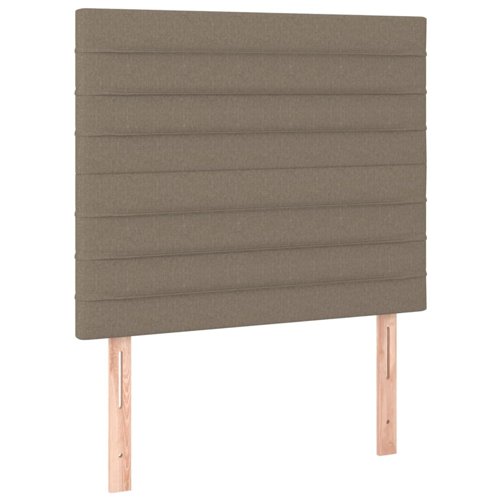 tkanina z regulowanym zagłówkiem kontynentalne taupe 90x190 cm | Łóżko kontynentalne z materacem sprężynowym taupe 90x190 cm tkanina z regulowanym zagłówkiem
