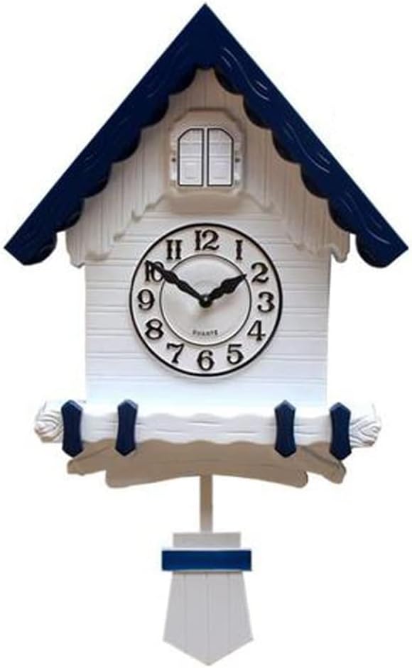 Creative Cuckoo 3D Wall Clock Living Shabby Chic Clocks Wall Home Decor Pendulum Clock Gift Ideas (Color : B, Size : 53X30.5CM) (A 53X30.5CM)