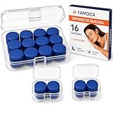 16 Tapones Para Dormir Silicona Moldeable Reutilizable Antiruido Comodos Oidos Sensibles Azul Reducen Ruido Ronquidos Vecinos Viaje Estuche Portatil Ajuste Personalizado Descanso Profundo Uso Diario