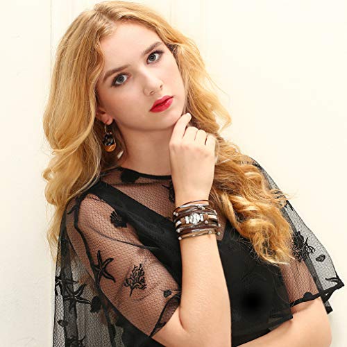 Jeilwiy Leather Wrap Around Bracelet Multi Rope Boho Bracelets Cuff Bangle Baroque Pearls Handmade Bohemian Jewelry For Women, Teens Girl, Daughter, Sister Gifts #TOP3