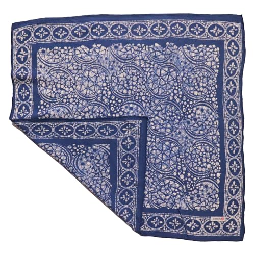 Handmade Batik Bandana - Cotton - Blue Stone, Lightweight 100% Soft Cotton Gift Woman Man Scarf Neckerchief, Head Wrap Cover (Stone)3