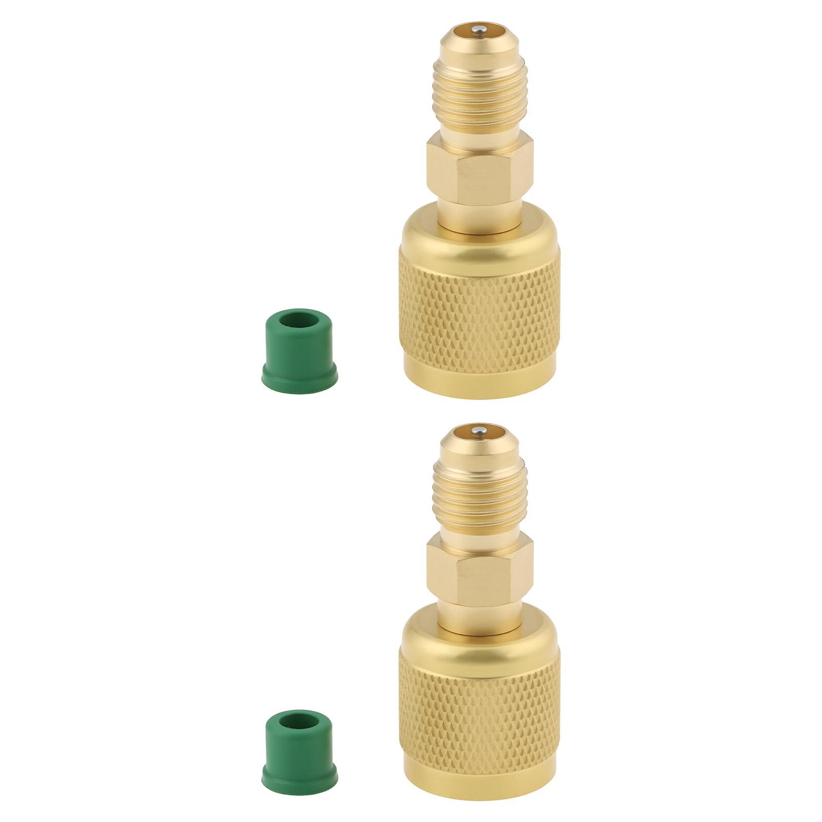 ECSiNG 2 Stück HVAC 1/4" Innengewinde Linksgewinde auf 1/4" Außengewinde Adapter Kompatibel mit A2L R454B/R32 Tanks