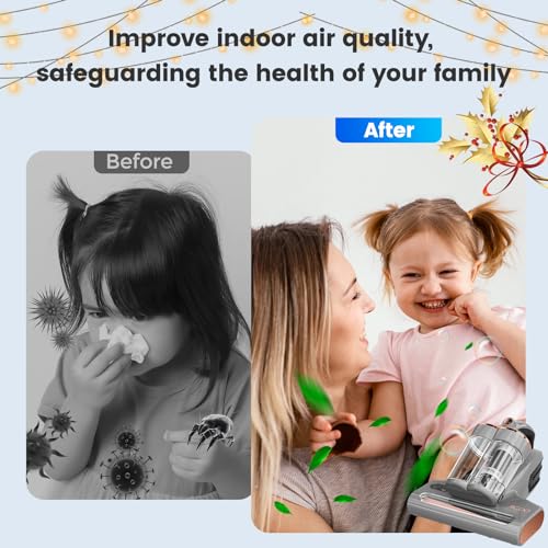 Miniatura 6 de Jigoo S300 Pro Aspirador De Ácaros Con Luz Uv, 500w Aspiradora Inteligente Antiácaros, Sensor De Ácaros, Pantalla Led Inteligente, Filtro Hepa, Especial Alergias, Para Limpiar Colchones, Camas, Sofás