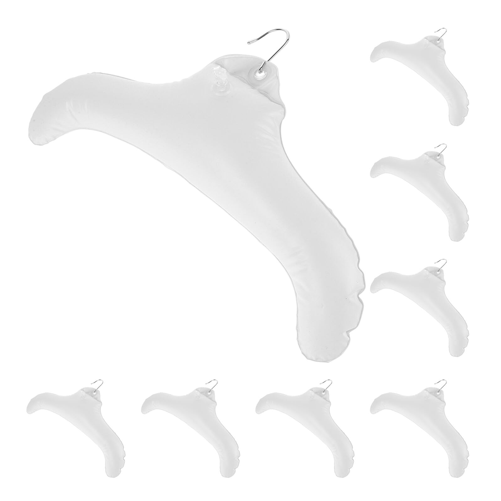 BESTYASH 8 Pezzi Grucce Gonfiabili in Pvc Bianche Portatili Facili da Gonfiare per Viaggi e Asciugatura Vestiti Organizer Compatto e Salvaspazio