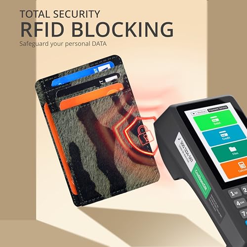Image of Oak Leathers RFID Leather Card Case Wallet - Slim Design Men Women | Handmade Wallet, Durable Stitching, Gift for Men and Women, Small and Funtional, Id Window