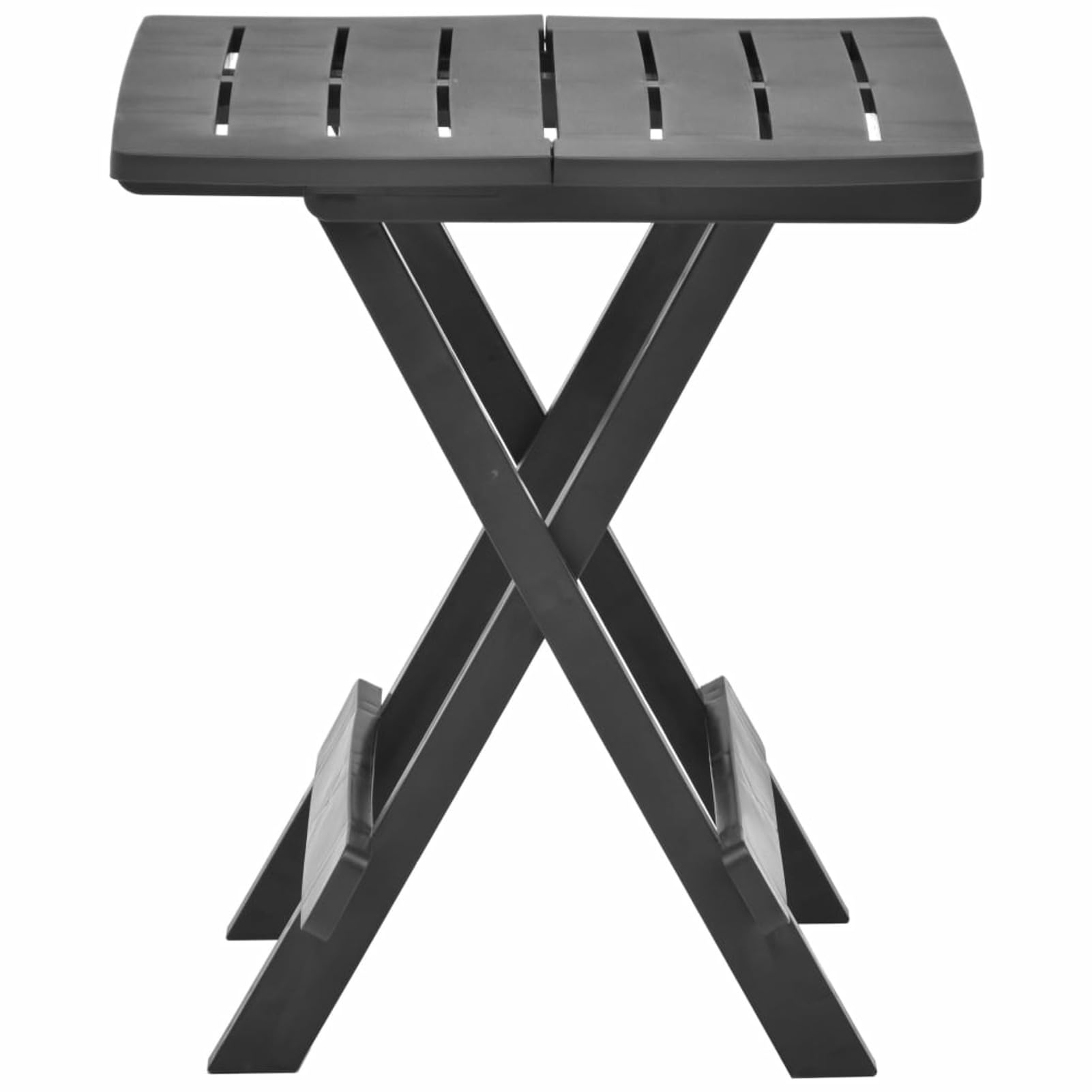 LAPOOH Gartentisch, Tisch Garten, Balkontisch, Mehrzwecktisch, Buffettisch, Biertisch, Bierzelttisch, Flohmarkttisch, Klappbar Anthrazit 45x43x50 cm Kunststoff